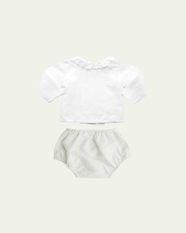 Girl's Top W/ Bloomers 2-Piece Gift Set, Size Newbor